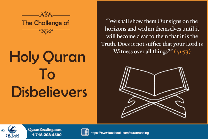 Holy Quran to disbelievers