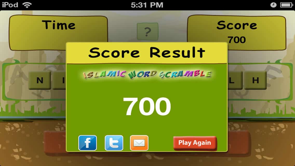 Islamic Scramble mobile app